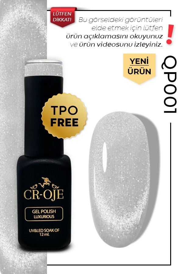 CROJE KALICI OJE Inci Tanecikli Manyetik Cat Eye / Kedi Gözü- QP001 (12 ML)