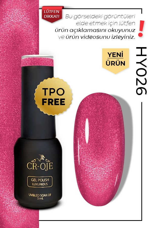 CROJE KALICI OJE Inci Tanecikli Manyetik Cat Eye / Kedi Gözü- HY026 (5 ML)
