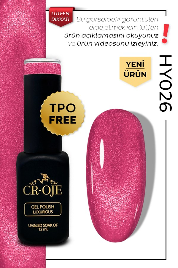CROJE KALICI OJE Inci Tanecikli Manyetik Cat Eye / Kedi Gözü- HY026 (12 ML)
