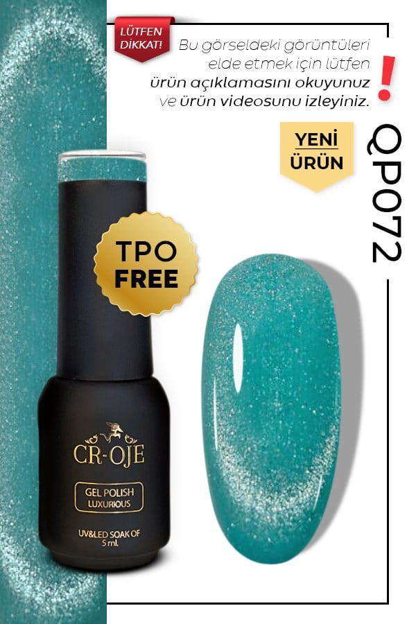 CROJE KALICI OJE Inci Tanecikli Manyetik Cat Eye / Kedi Gözü- QP072 (5 ML)
