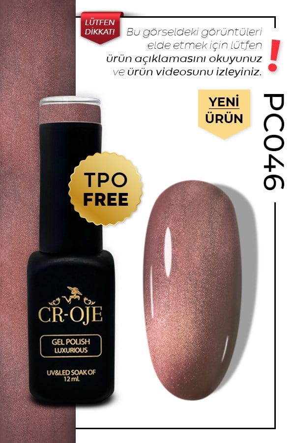 CROJE KALICI OJE Inci Tanecikli Manyetik Cat Eye / Kedi Gözü- PC046 (12 ML)