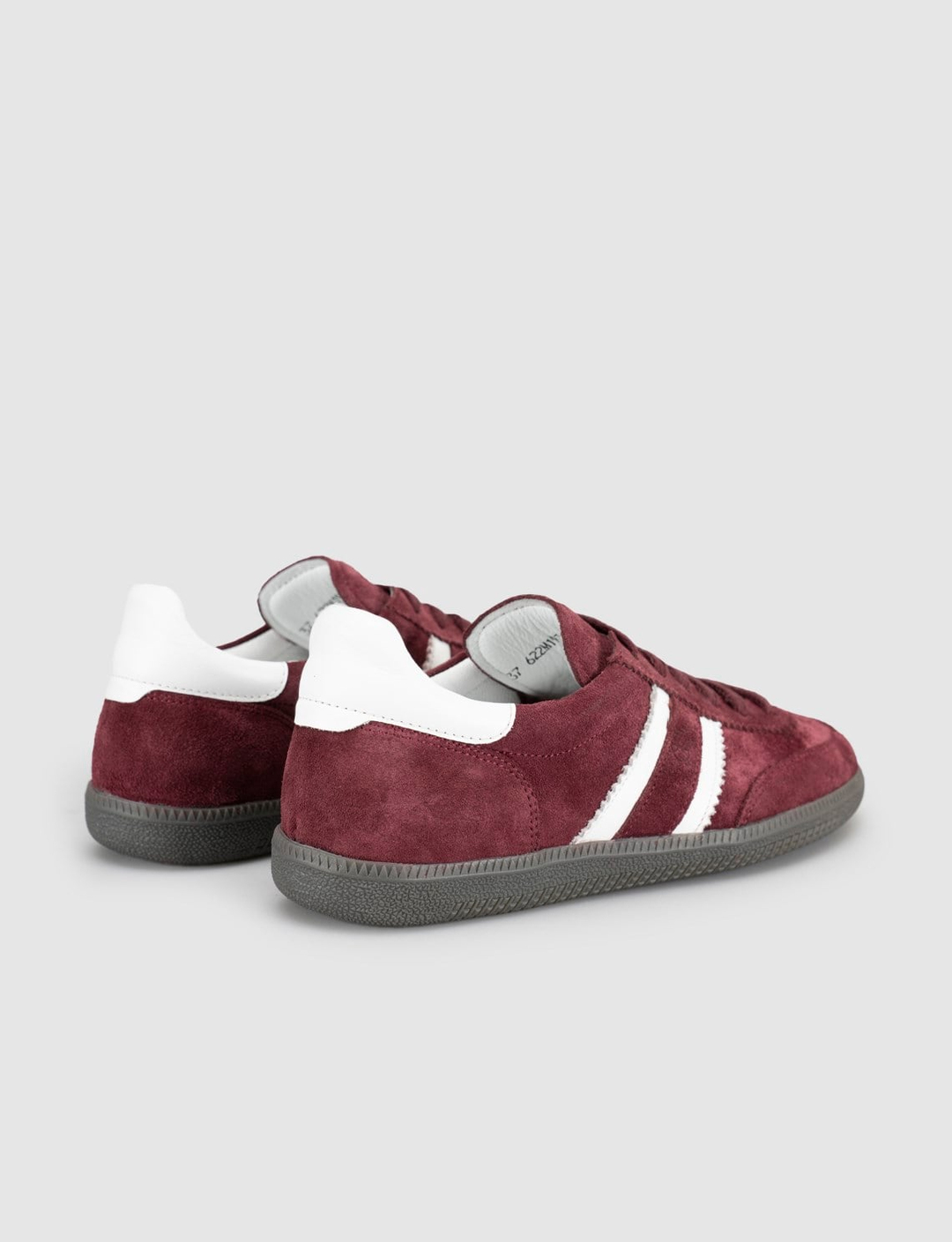 Cabani Women 100% Genuine Leather Burgundy Lace-Up Sneakers