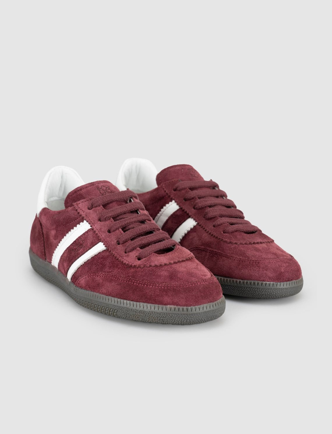 Cabani Women 100% Genuine Leather Burgundy Lace-Up Sneakers