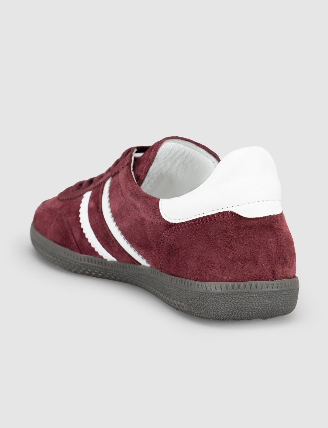 Cabani Women 100% Genuine Leather Burgundy Lace-Up Sneakers