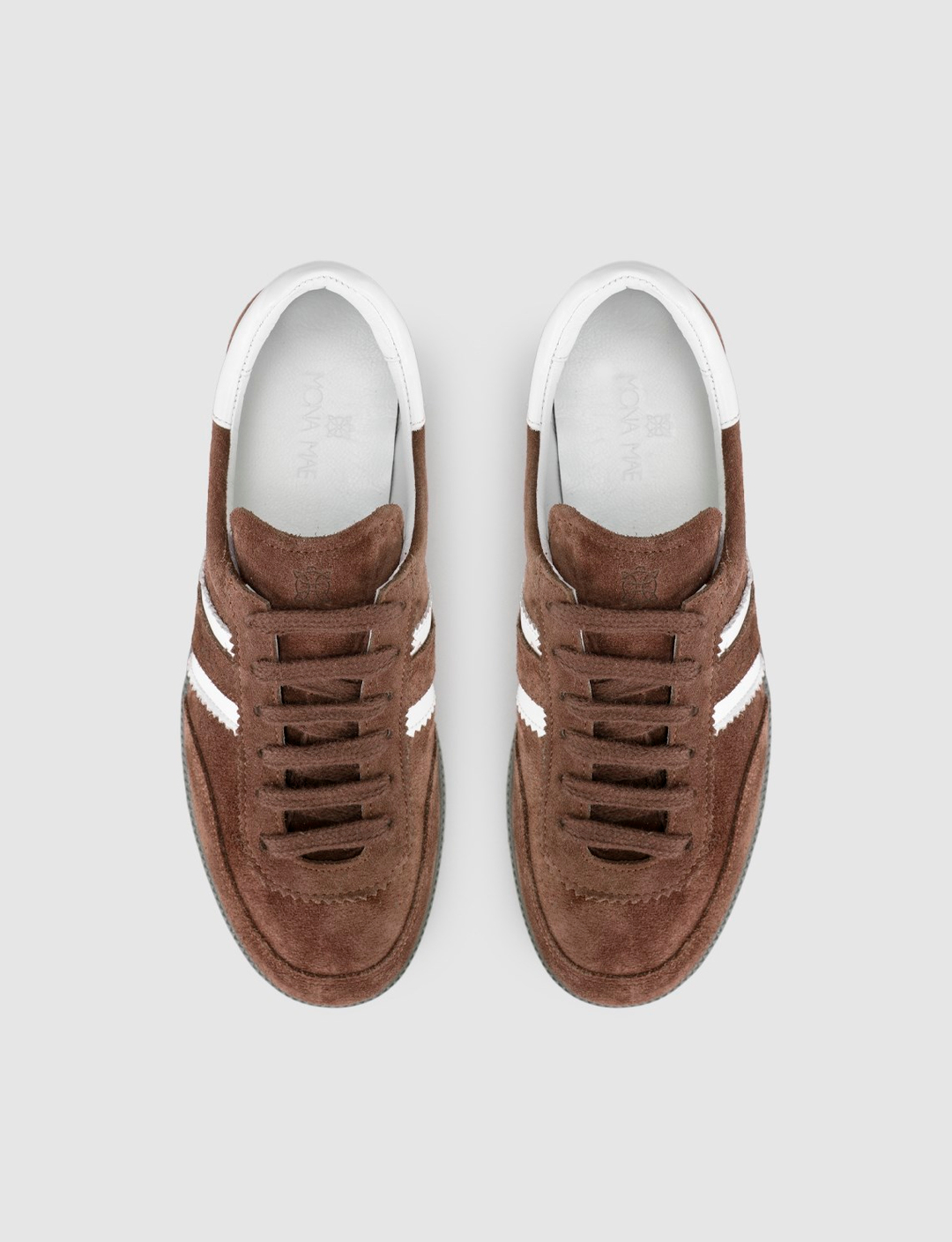  %100 Hakiki Deri Kahverengi Bağcıklı Kadın Sneaker