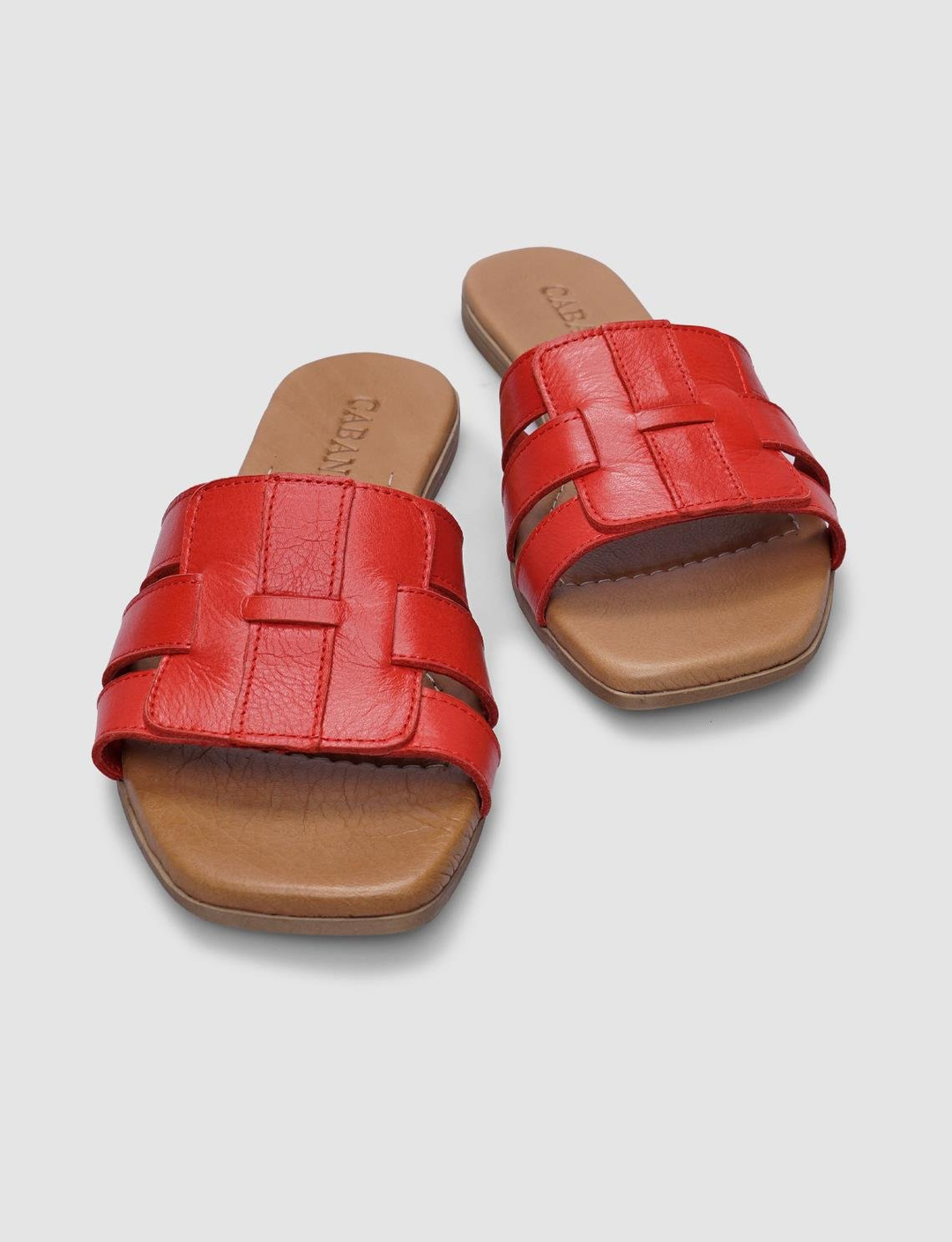 % 100 Hakiki Deri Kırmızı Kadın Terlik