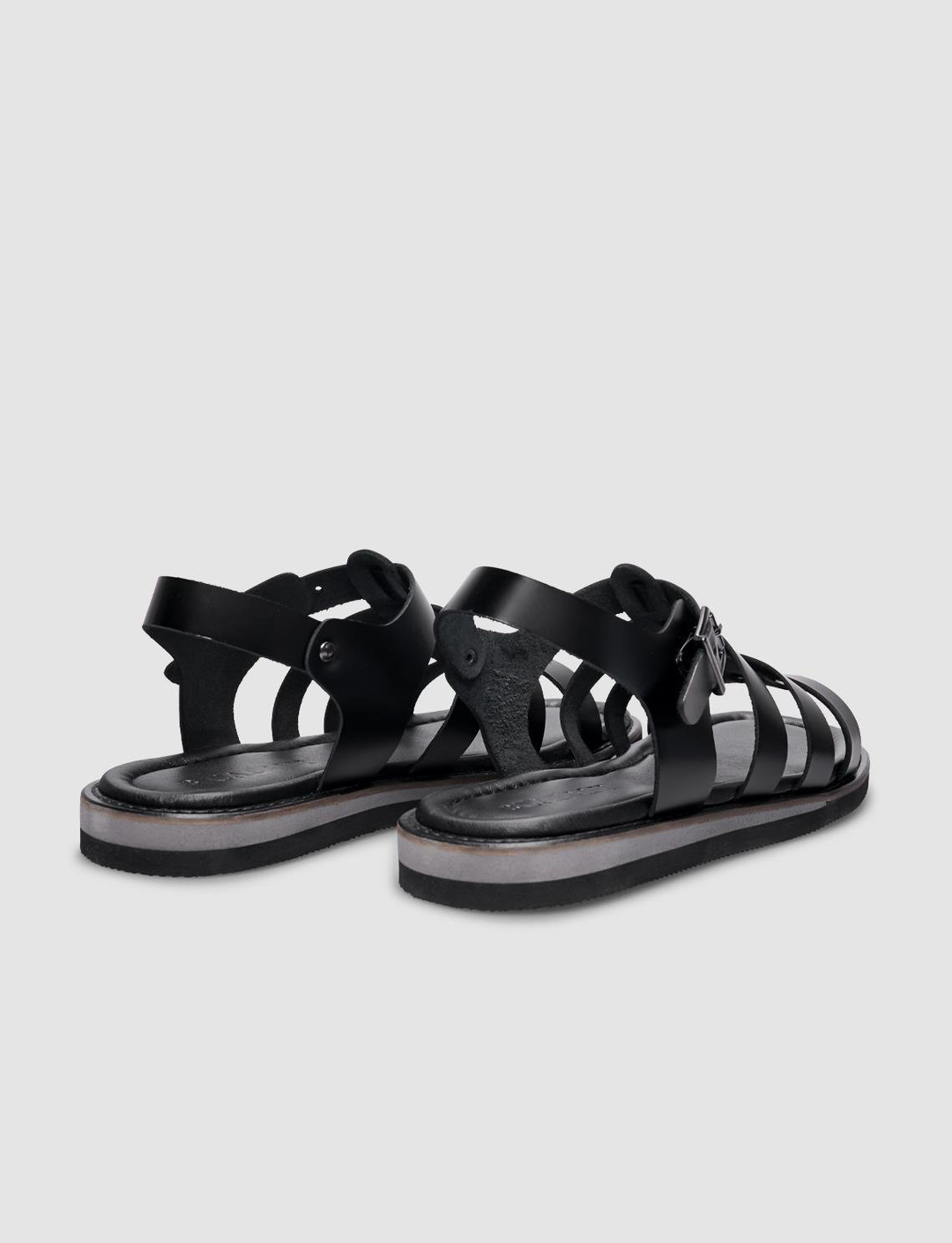 % 100 Hakiki Deri Siyah Kadın Sandalet