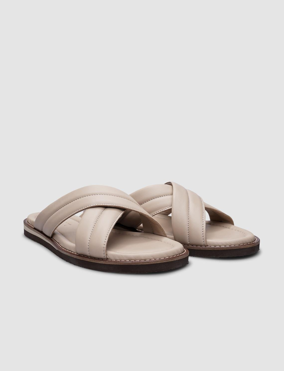 %100 Hakiki Deri Bej Erkek Terlik