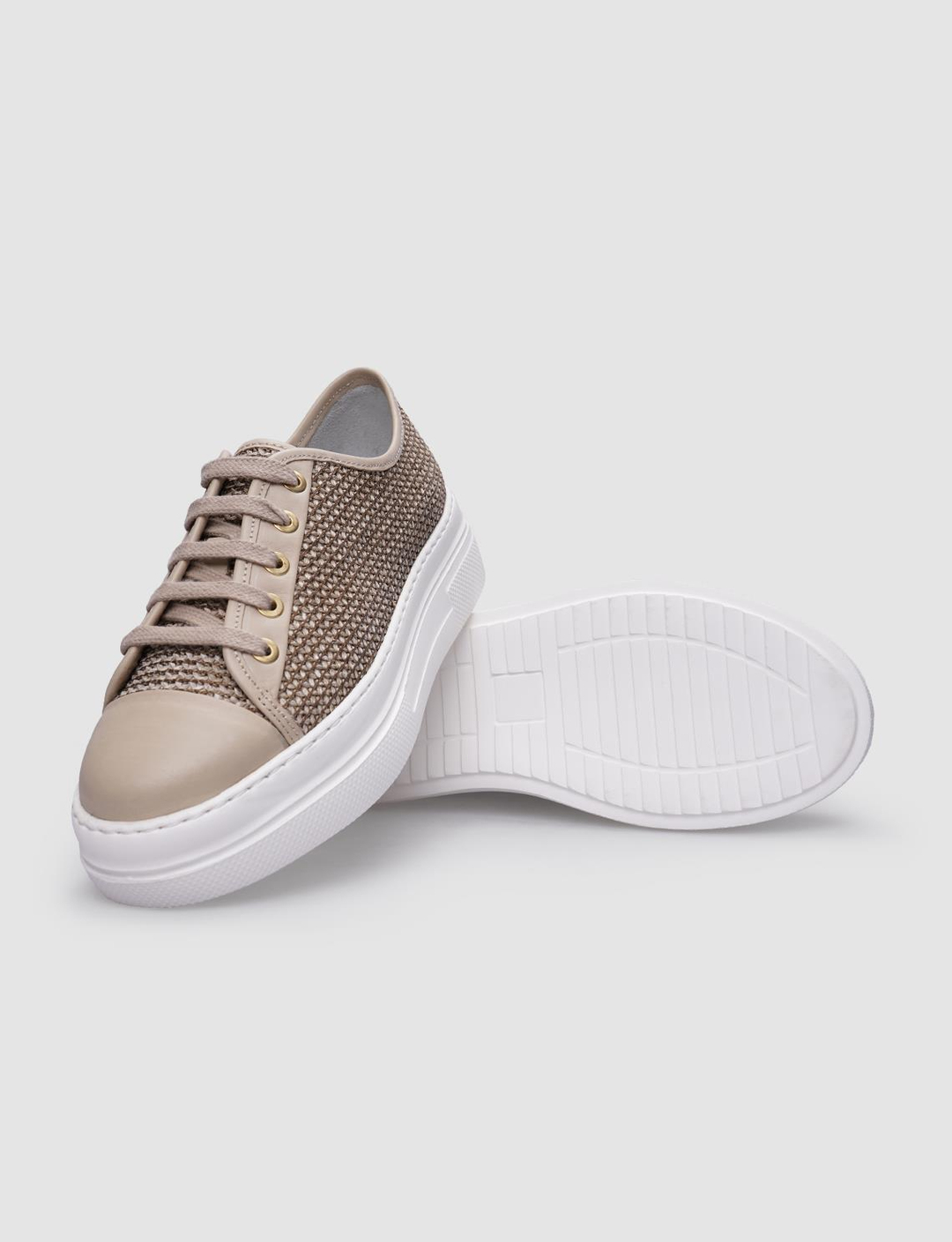 %100 Hakiki Deri Bej Kadın Ayakkabı