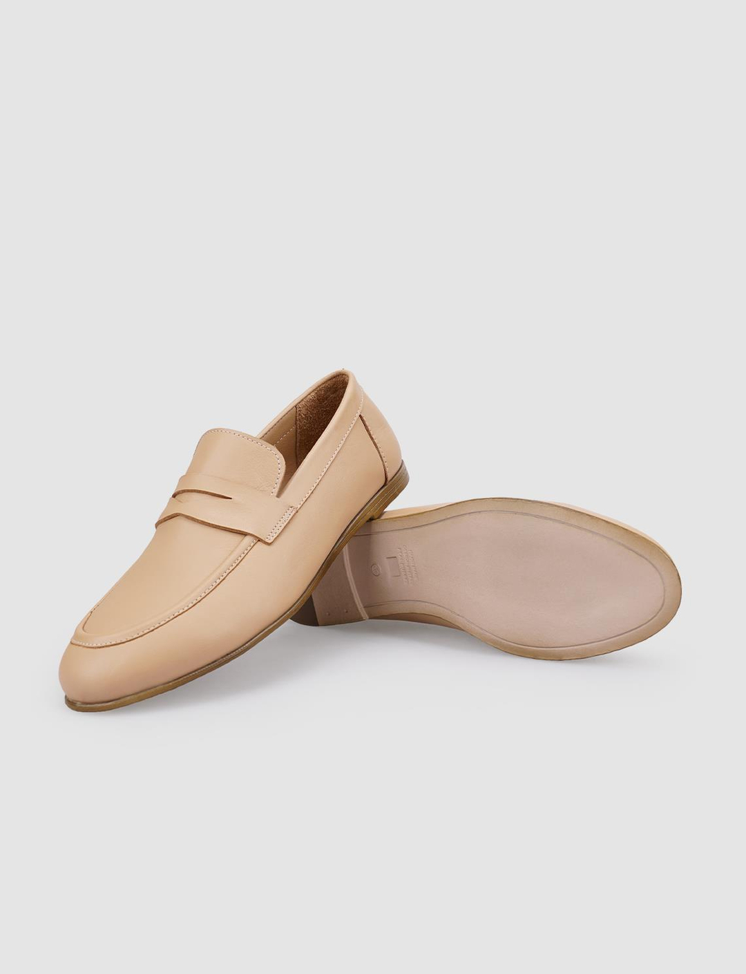 %100 Hakiki Deri Bej Kadın Ayakkabı