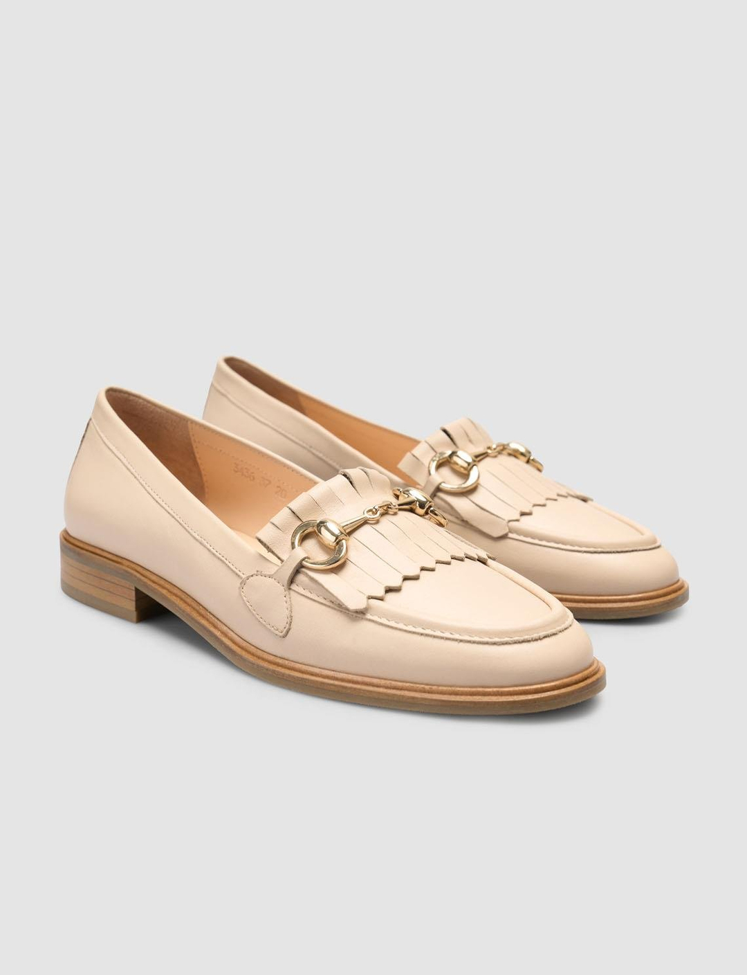 %100 Hakiki Deri Bej Kadın Ayakkabı