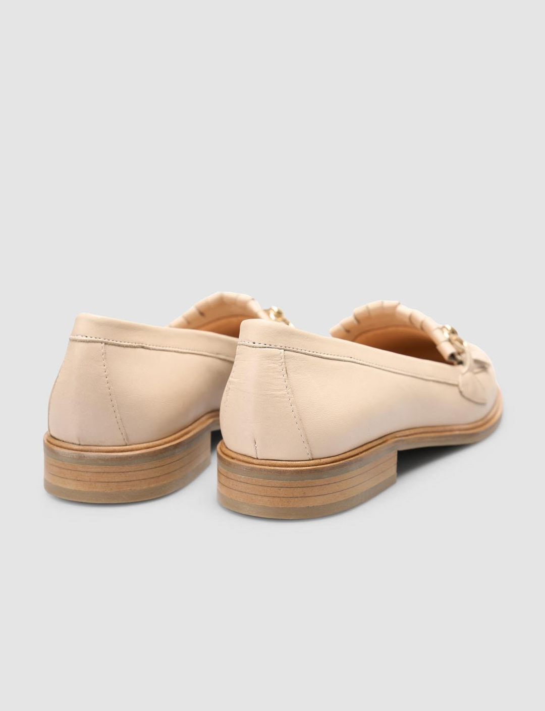 %100 Hakiki Deri Bej Kadın Ayakkabı