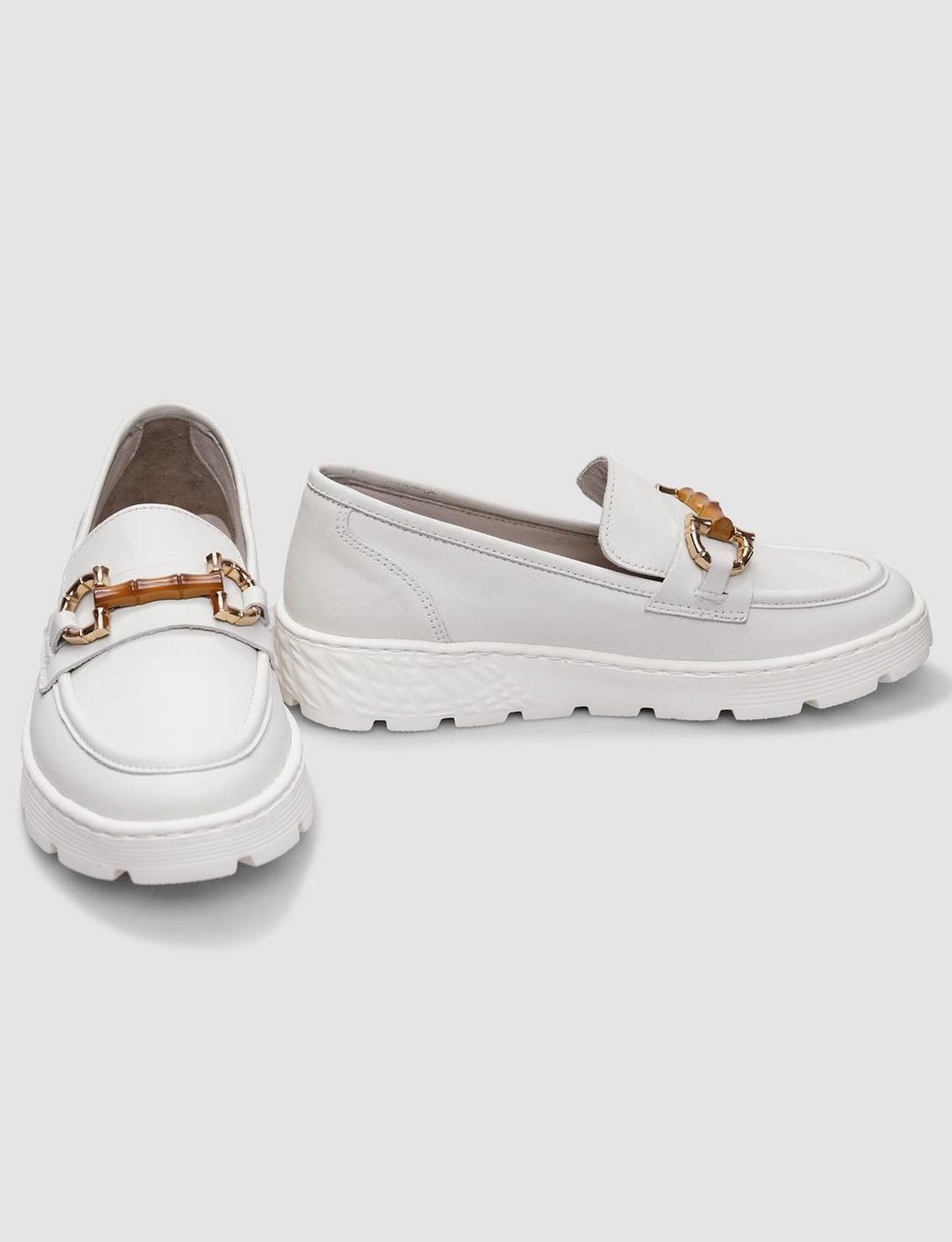 %100 Hakiki Deri Bej Kadın Ayakkabı