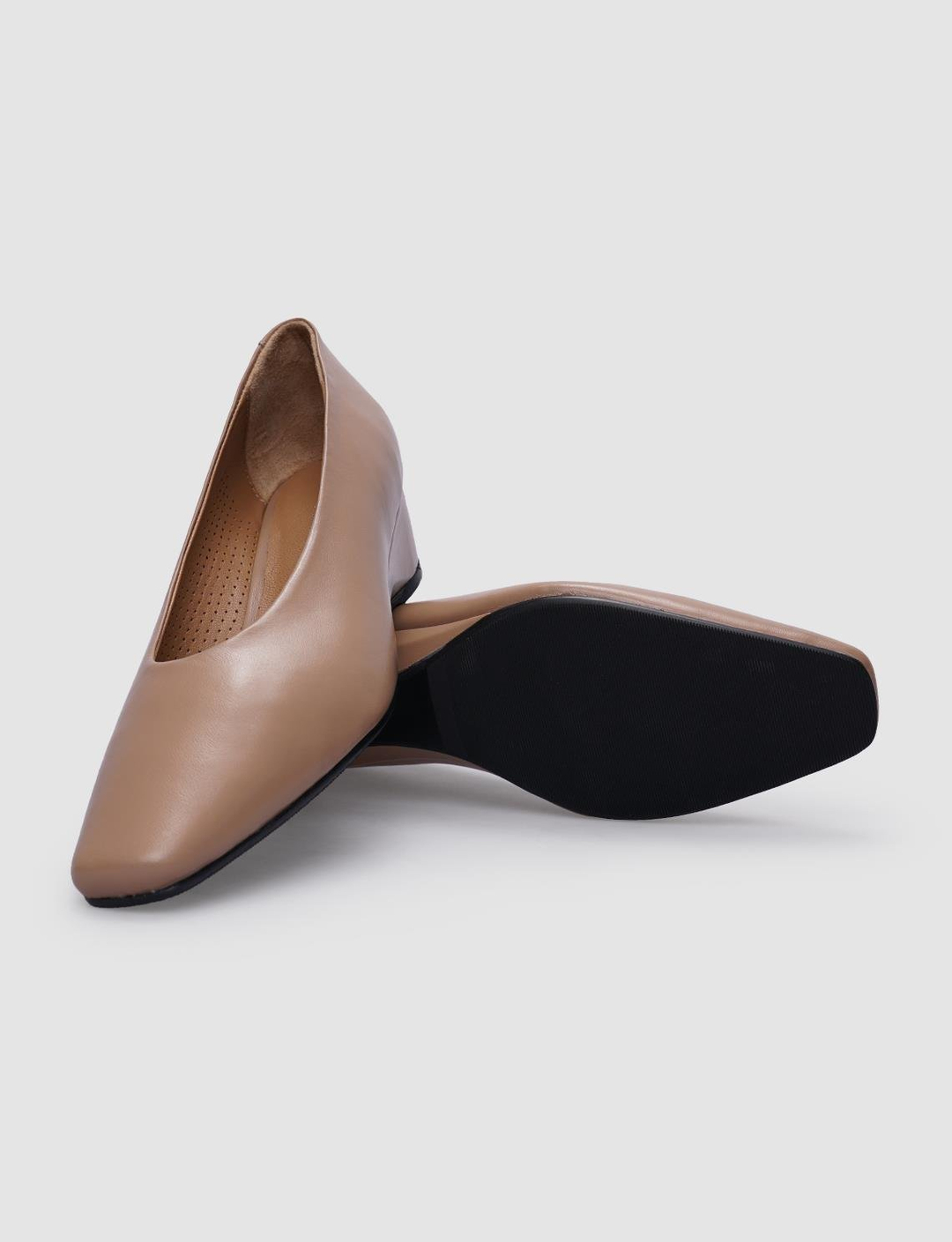 %100 Hakiki Deri Bej Kadın Ayakkabı