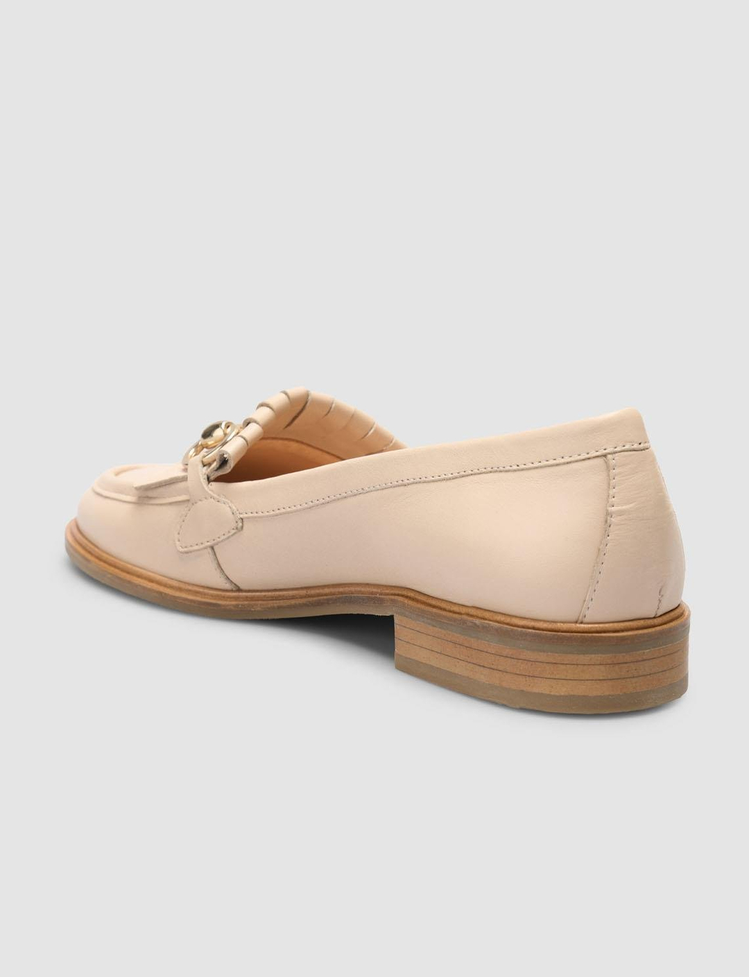 %100 Hakiki Deri Bej Kadın Ayakkabı