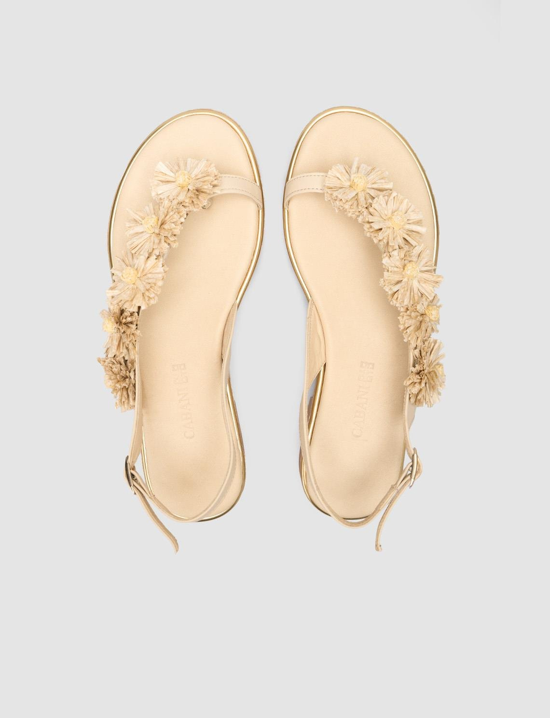 %100 Hakiki Deri Bej Kadın Sandalet