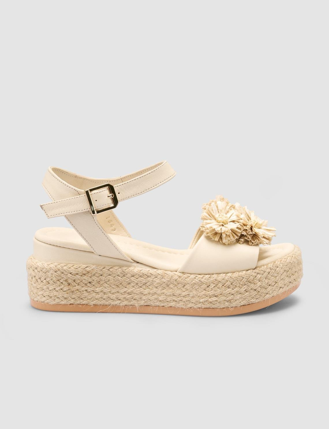 %100 Hakiki Deri Bej Kadın Sandalet