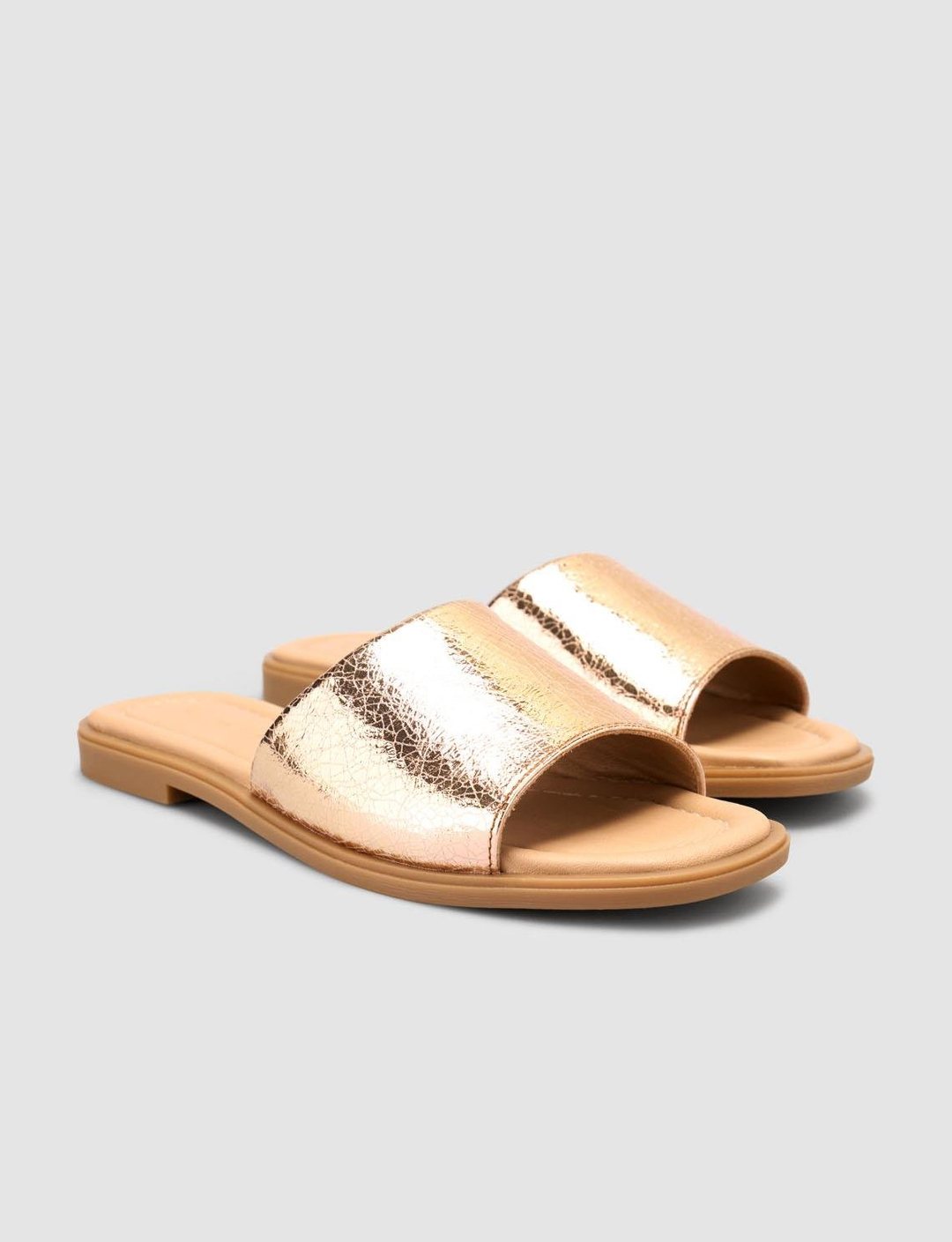 %100 Hakiki Deri Bej Kadın Terlik