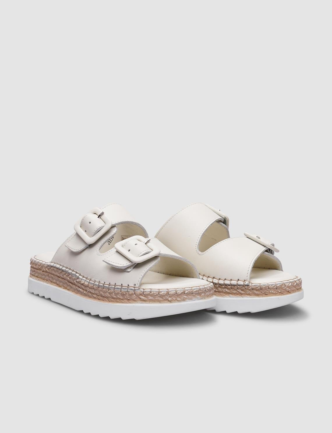 %100 Hakiki Deri Bej Kadın Terlik