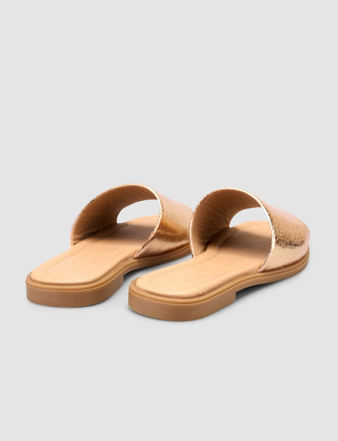 %100 Hakiki Deri Bej Kadın Terlik