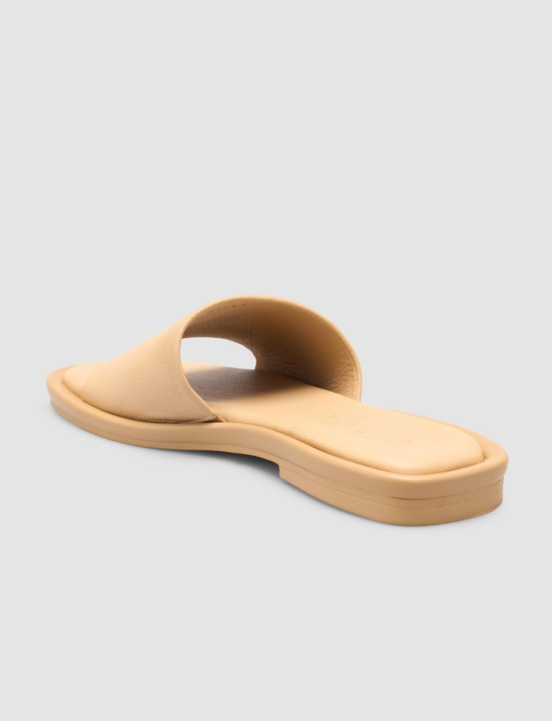 %100 Hakiki Deri Bej Kadın Terlik