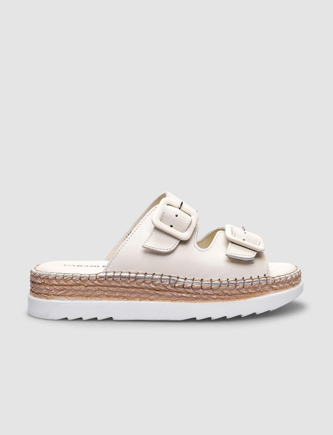 %100 Hakiki Deri Bej Kadın Terlik