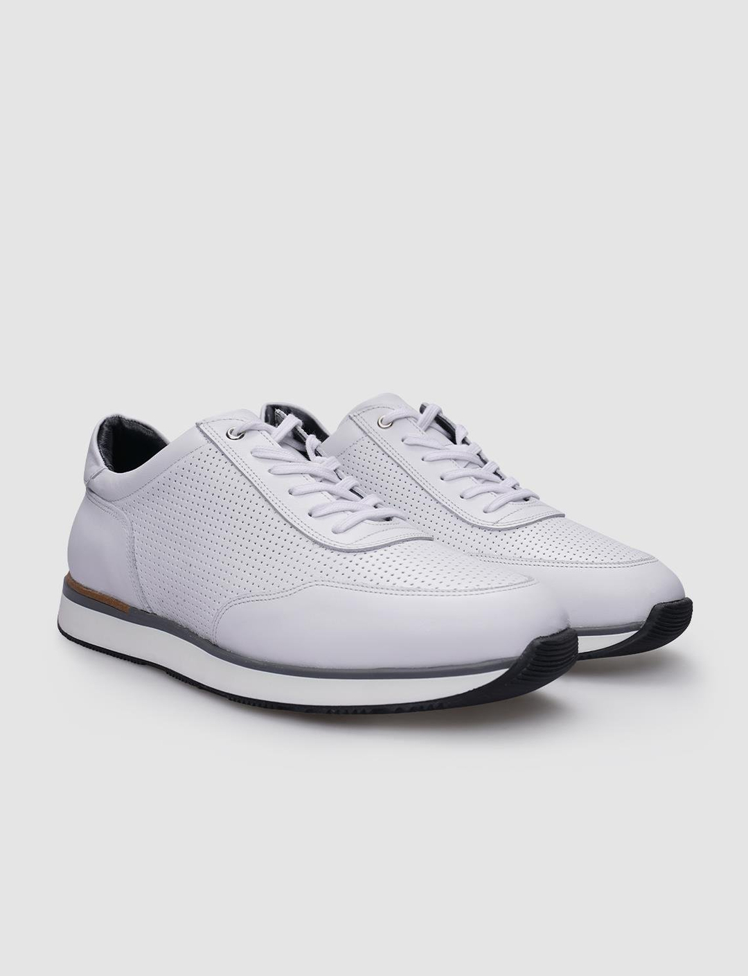 %100 Hakiki Deri Beyaz Erkek Ayakkabı