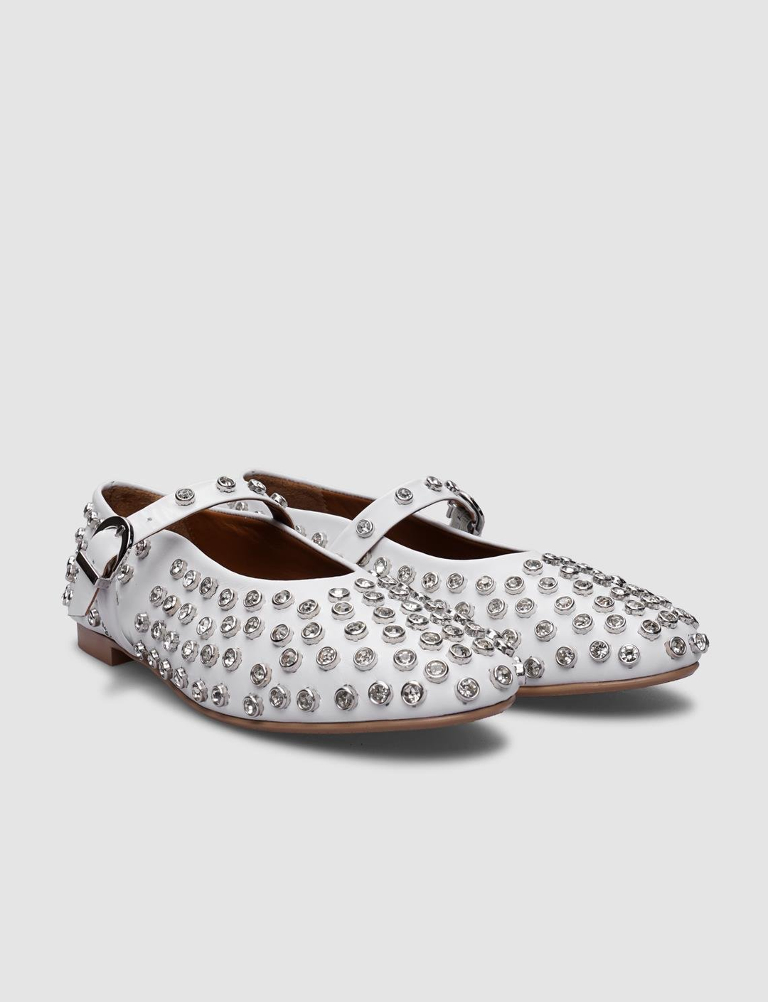 %100 Hakiki Deri Beyaz Kadın Babet