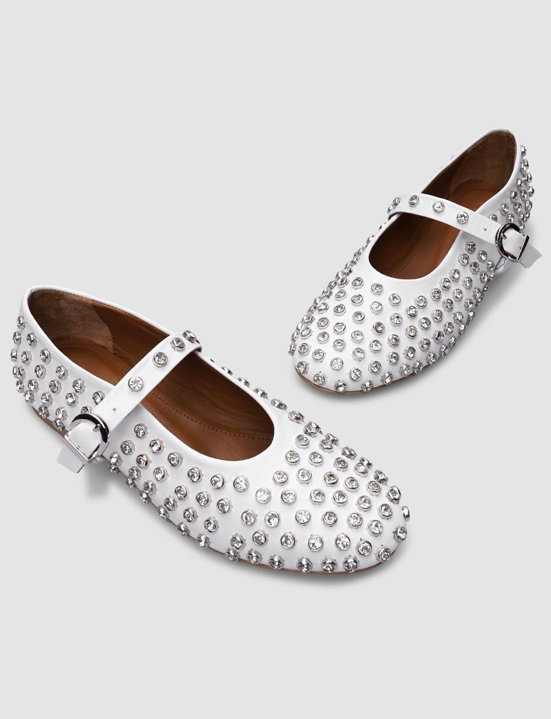 %100 Hakiki Deri Beyaz Kadın Babet