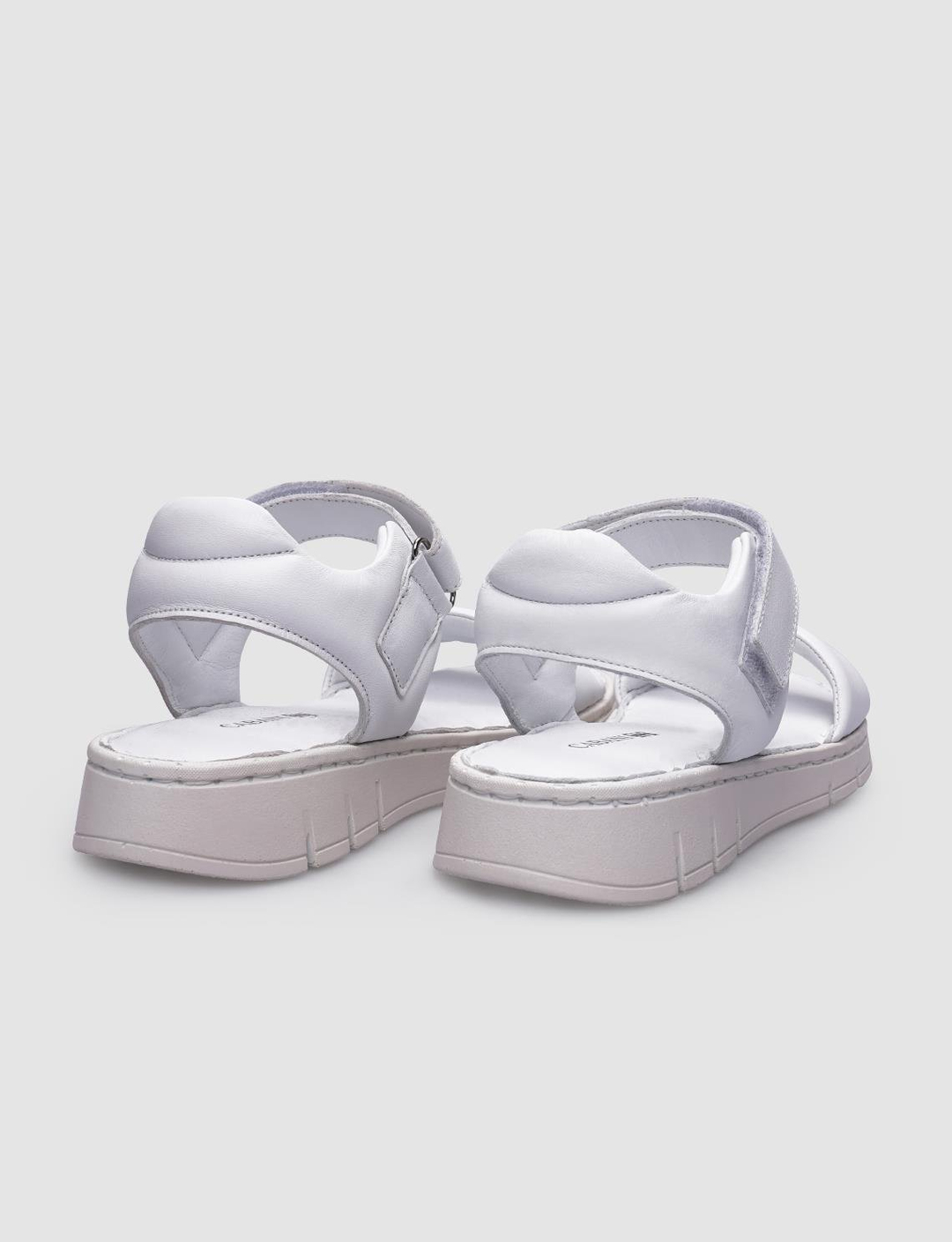 %100 Hakiki Deri Beyaz Kadın Sandalet