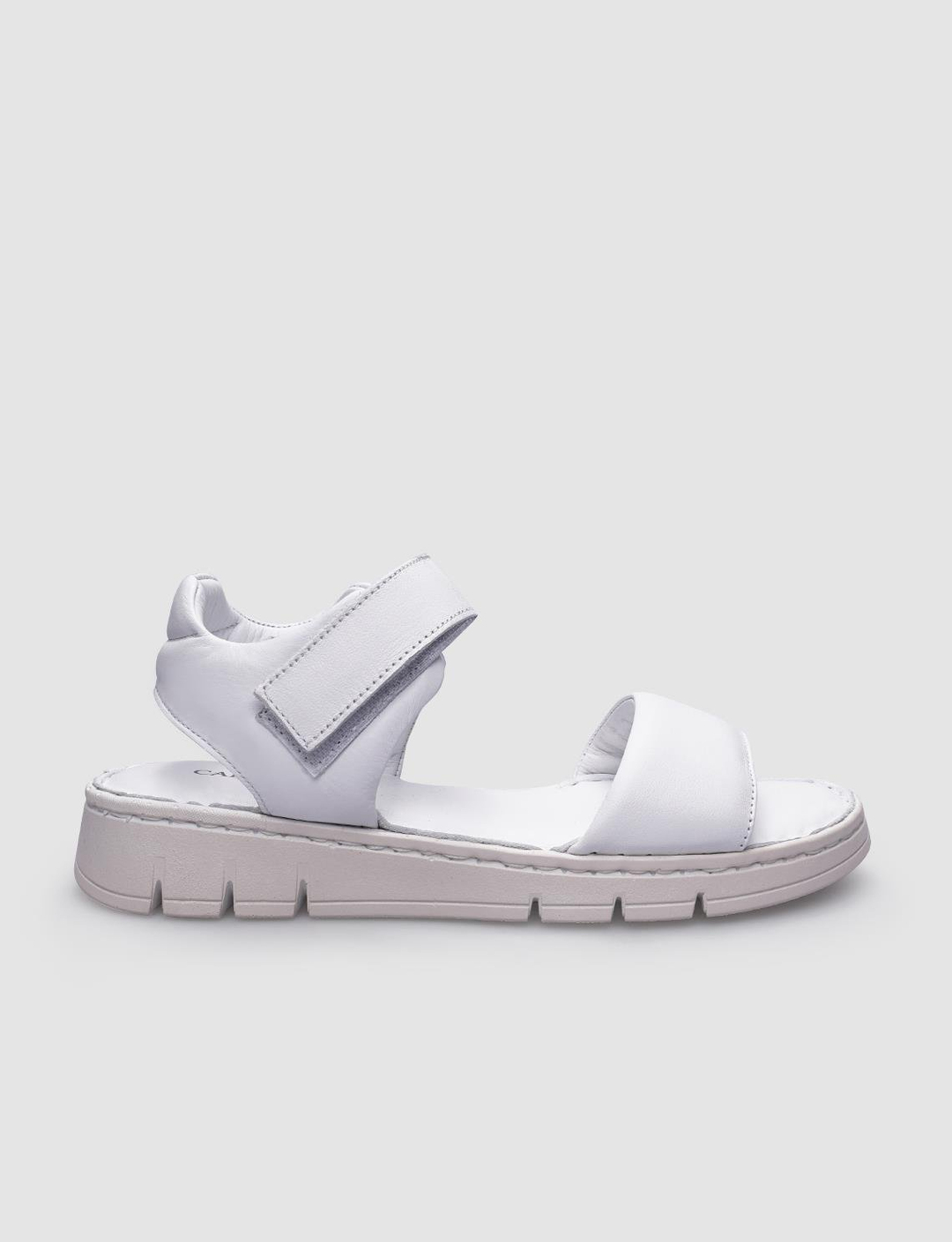 %100 Hakiki Deri Beyaz Kadın Sandalet