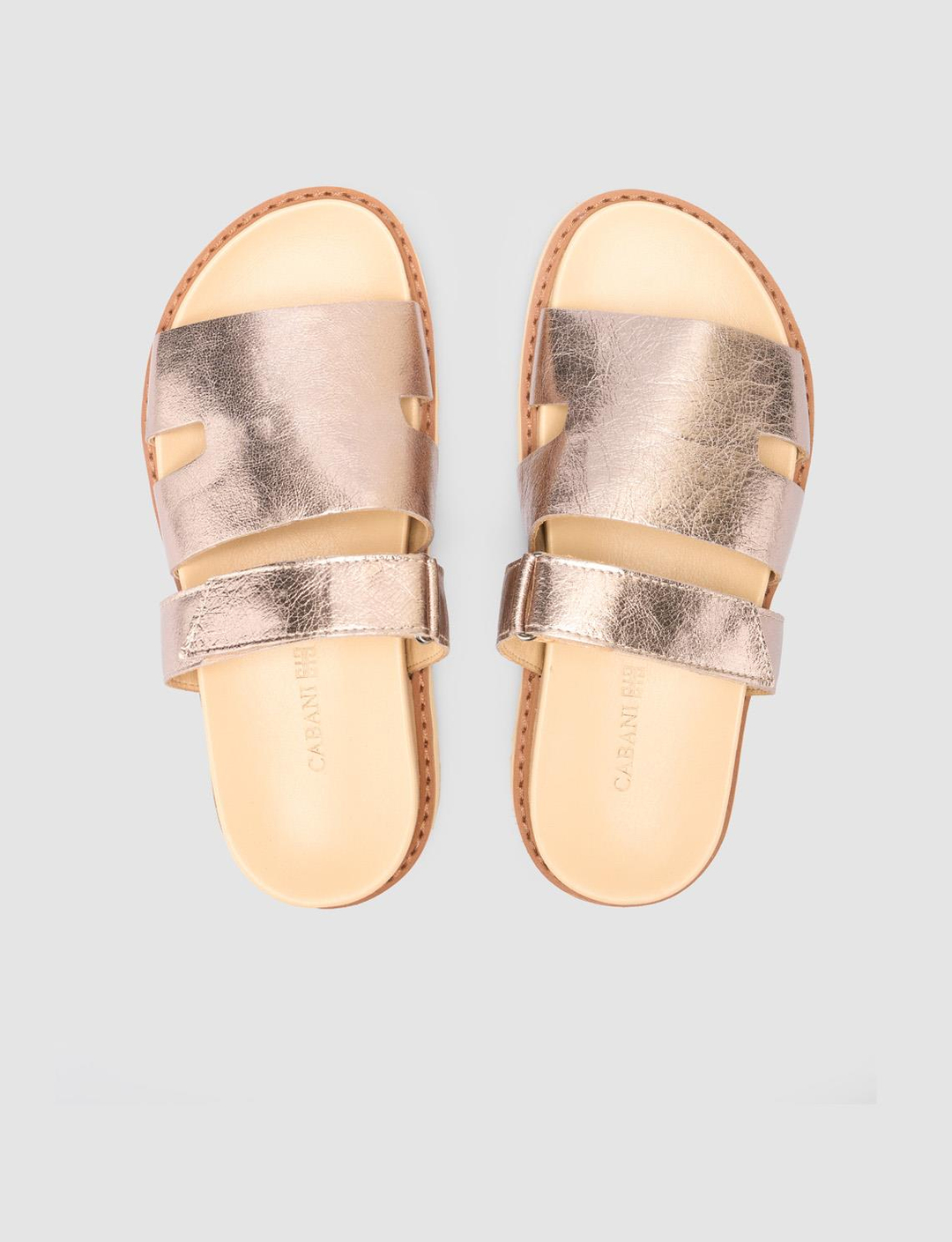 %100 Hakiki Deri Bronz Kadın Terlik