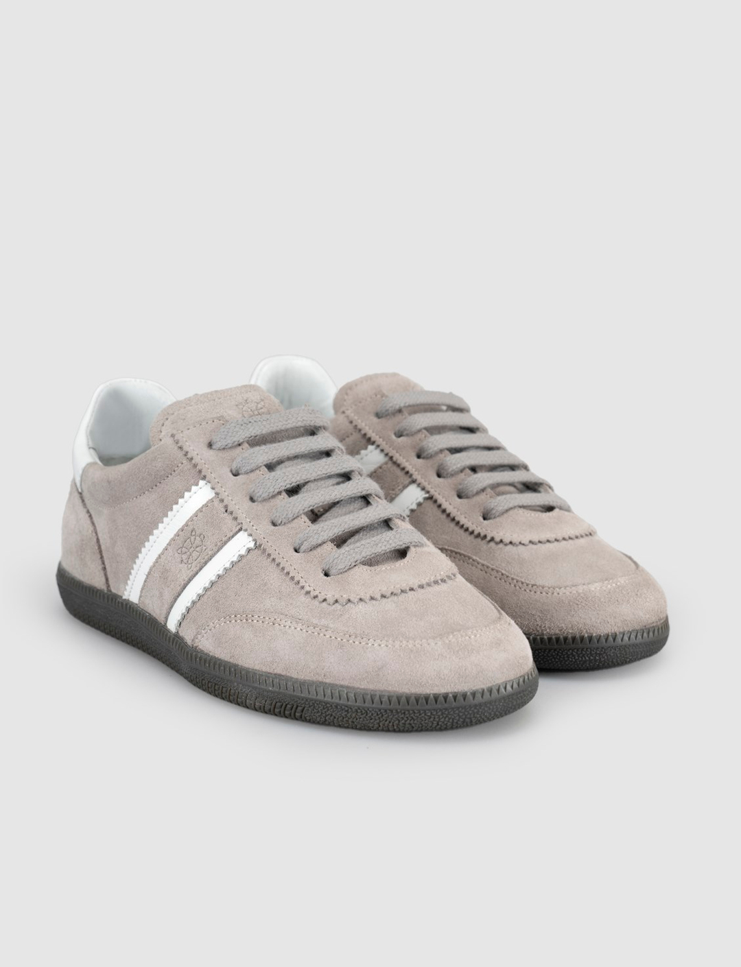 %100 Hakiki Deri Gri Bağcıklı Kadın Sneaker