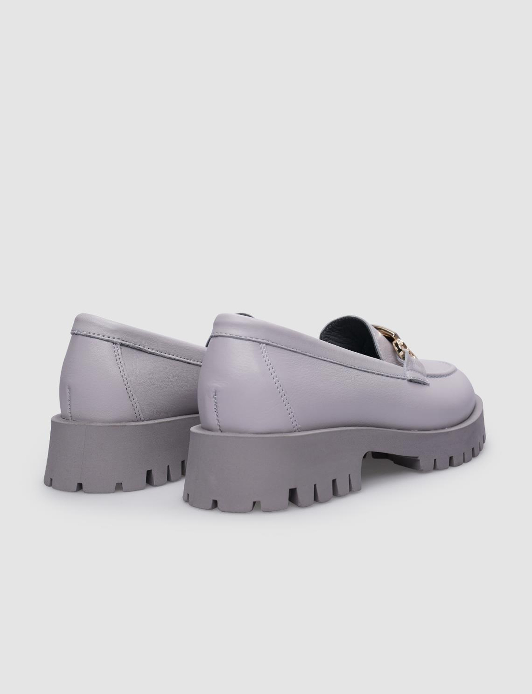 %100 Hakiki Deri Gri Kadın Ayakkabı