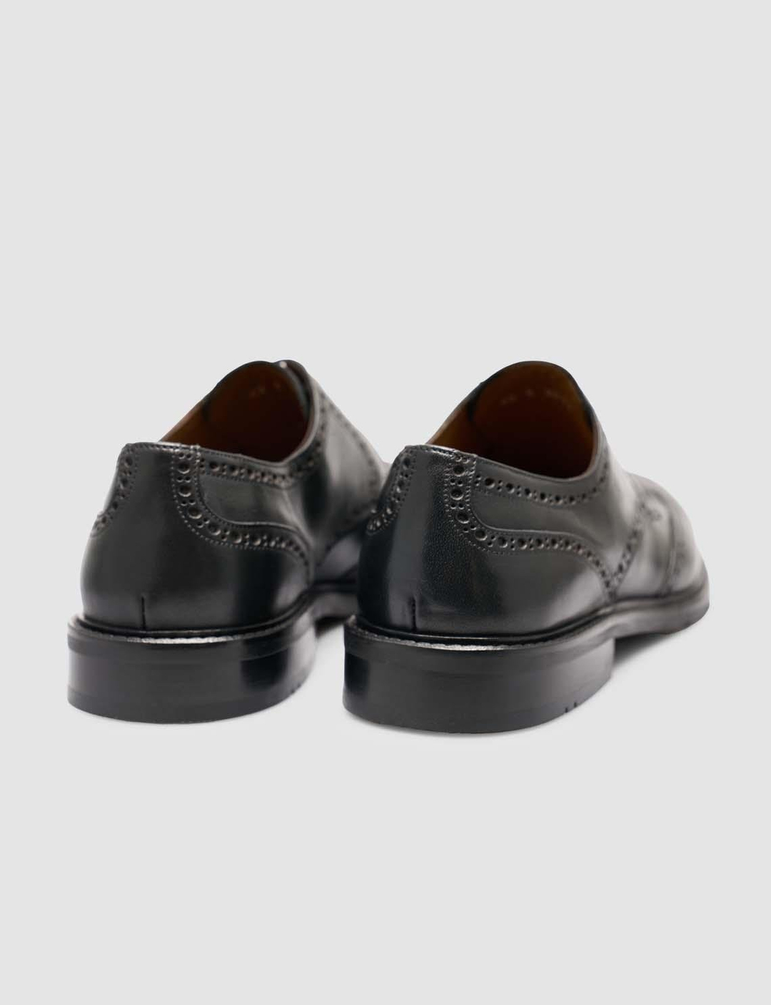 100% Genuine Leather Embroidered Black Men's Classic Shoes