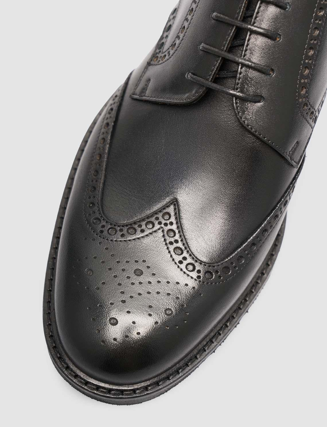 100% Genuine Leather Embroidered Black Men's Classic Shoes