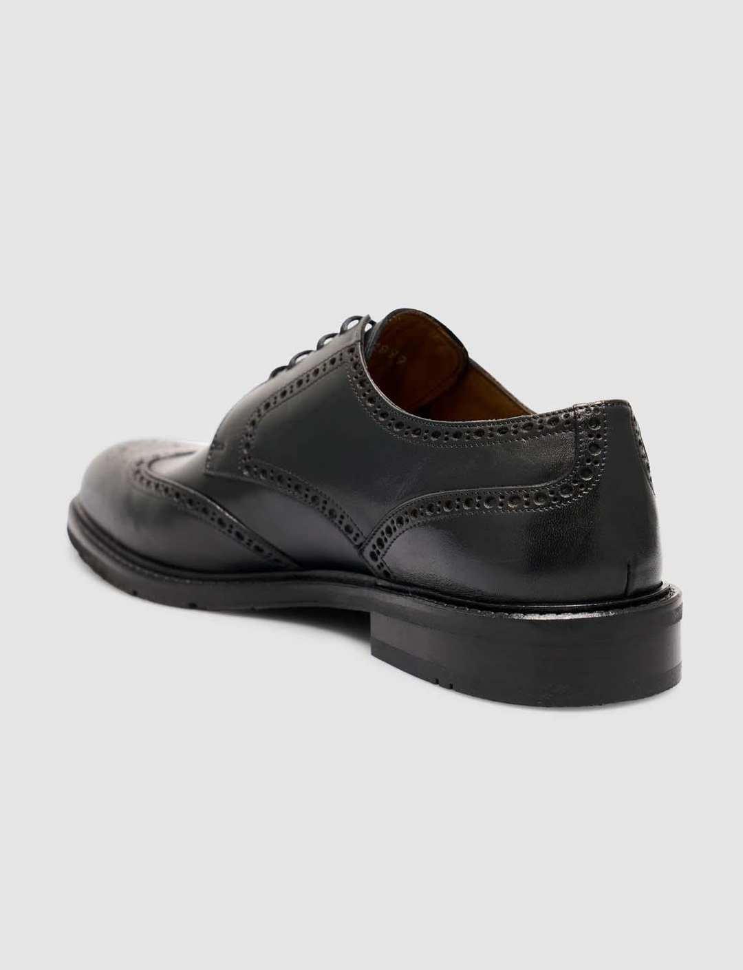 100% Genuine Leather Embroidered Black Men's Classic Shoes