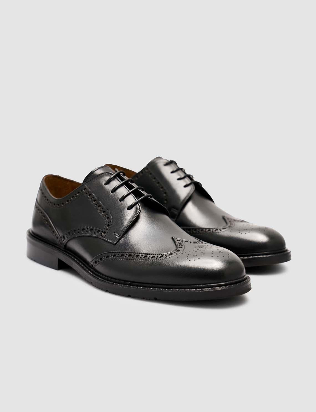 100% Genuine Leather Embroidered Black Men's Classic Shoes