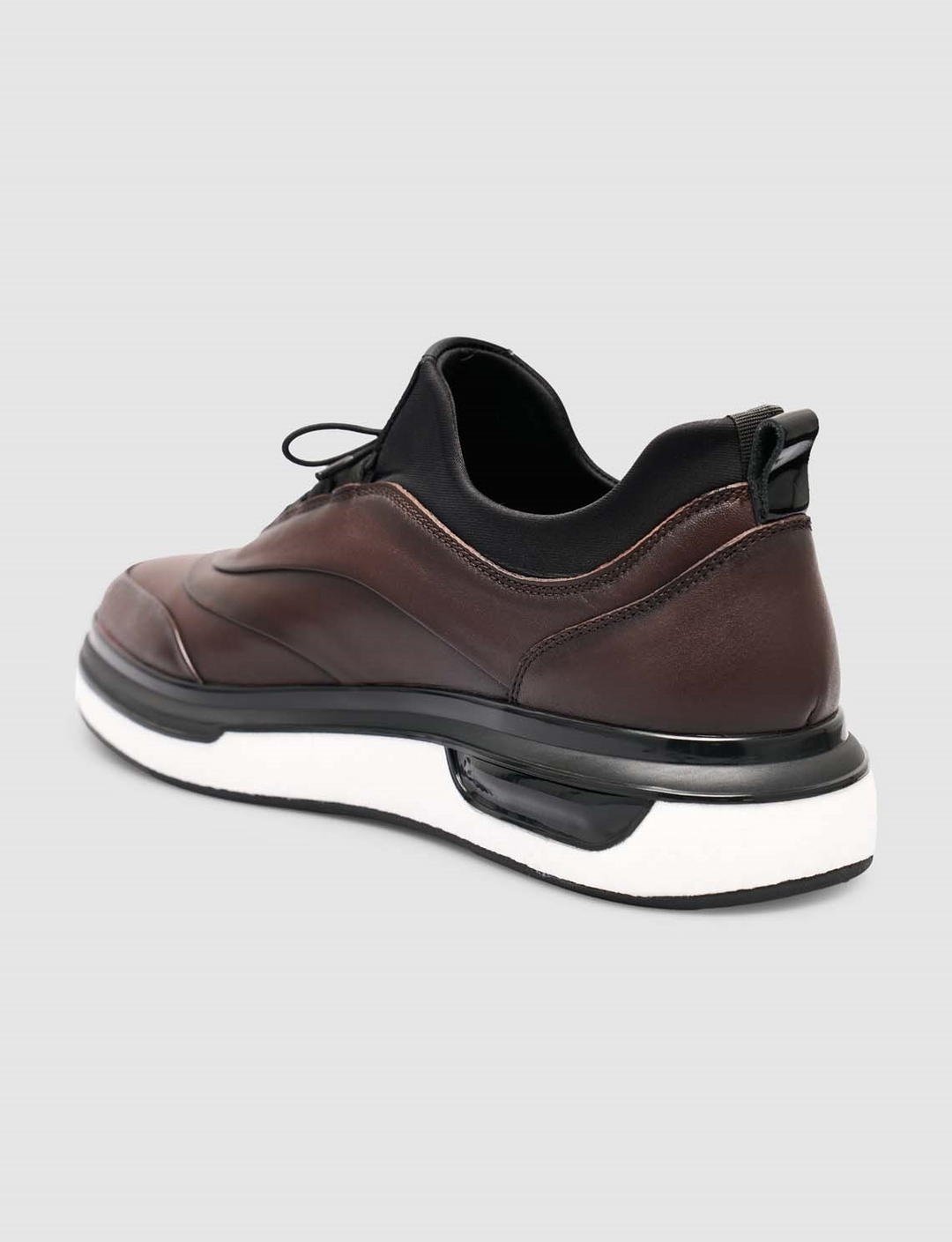 %100 Hakiki Deri Kahverengi Erkek Günlük Sneaker