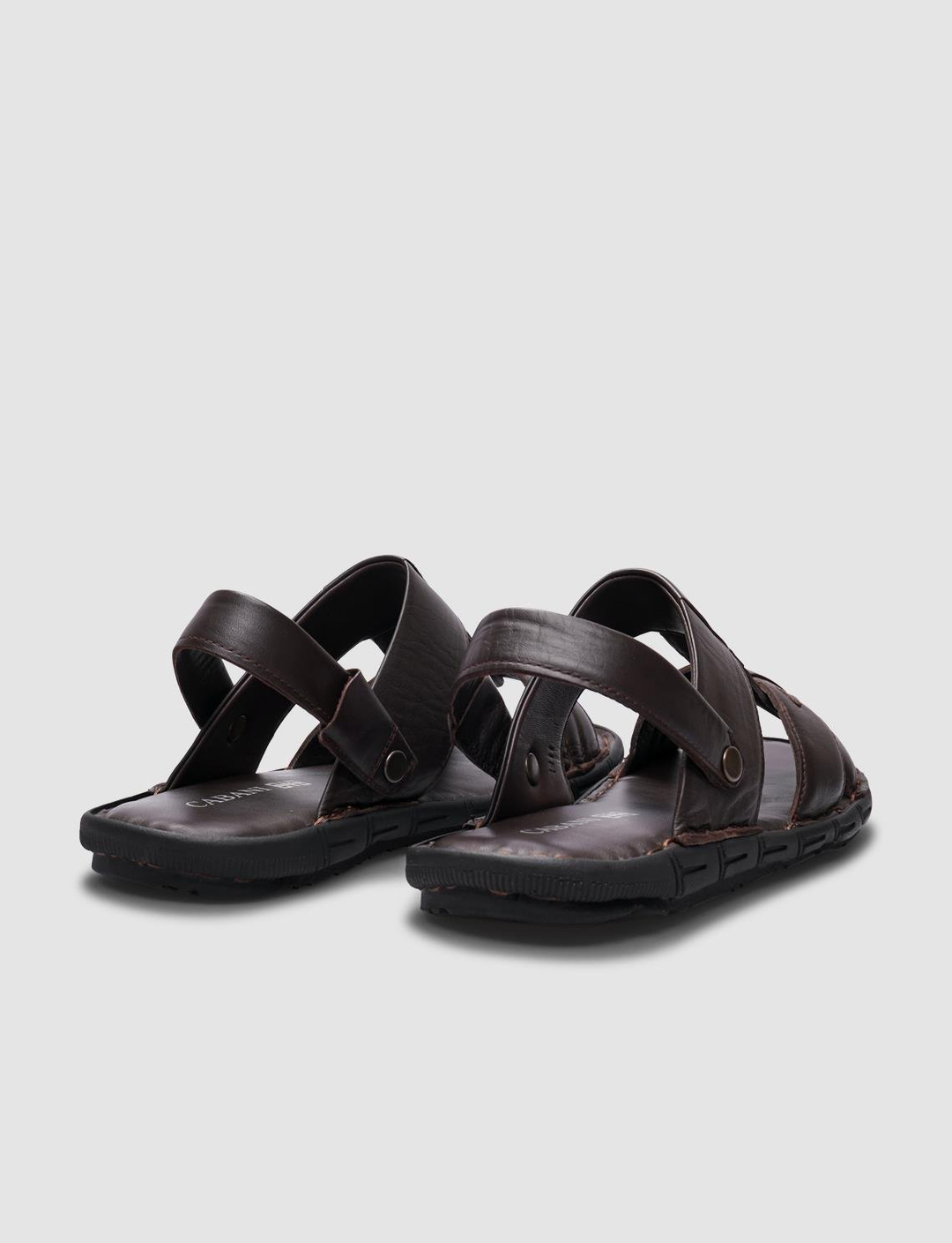 %100 Hakiki Deri Kahverengi Erkek Sandalet