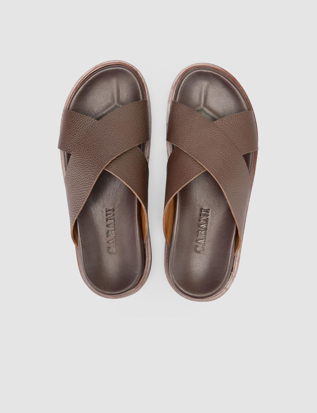 %100 Hakiki Deri Kahverengi Erkek Terlik