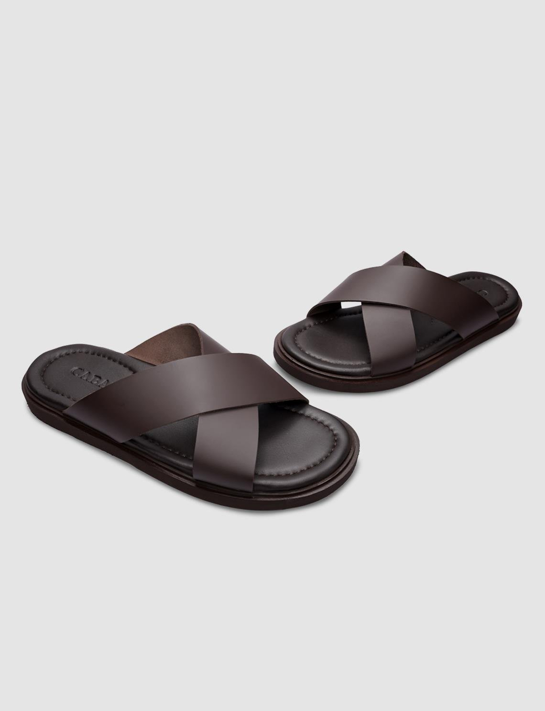 %100 Hakiki Deri Kahverengi Erkek Terlik