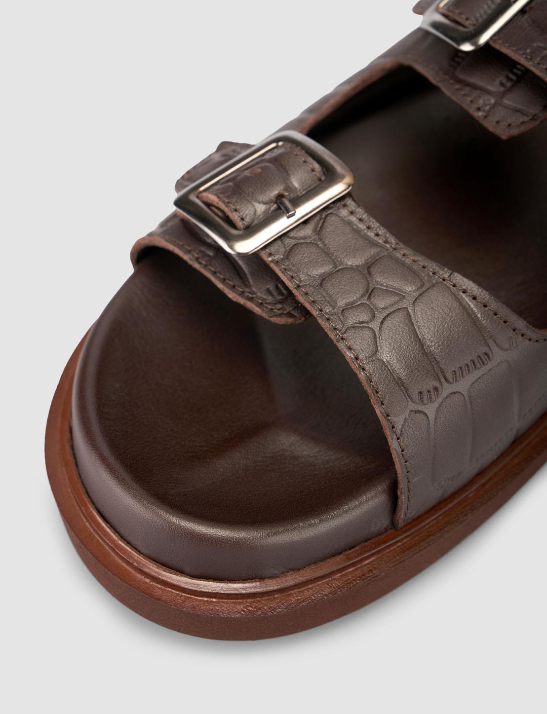 %100 Hakiki Deri Kahverengi Erkek Terlik