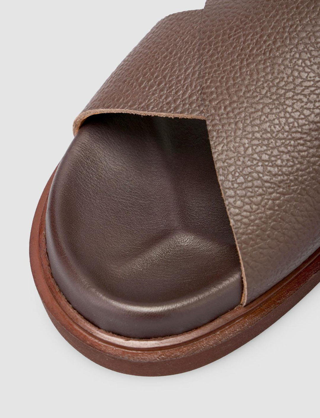 %100 Hakiki Deri Kahverengi Erkek Terlik