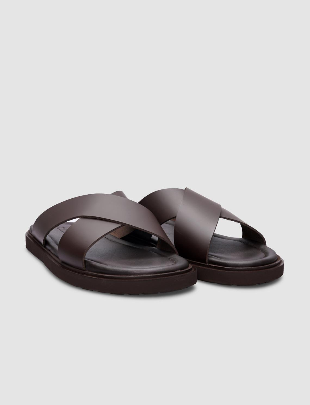 %100 Hakiki Deri Kahverengi Erkek Terlik