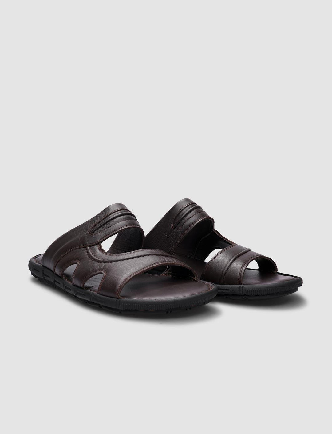 %100 Hakiki Deri Kahverengi Erkek Terlik