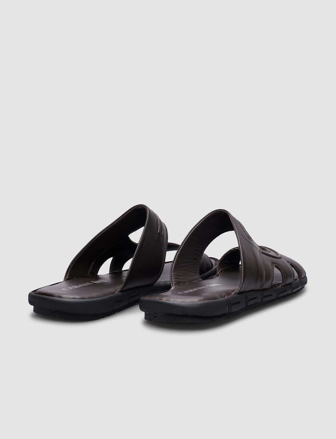 %100 Hakiki Deri Kahverengi Erkek Terlik