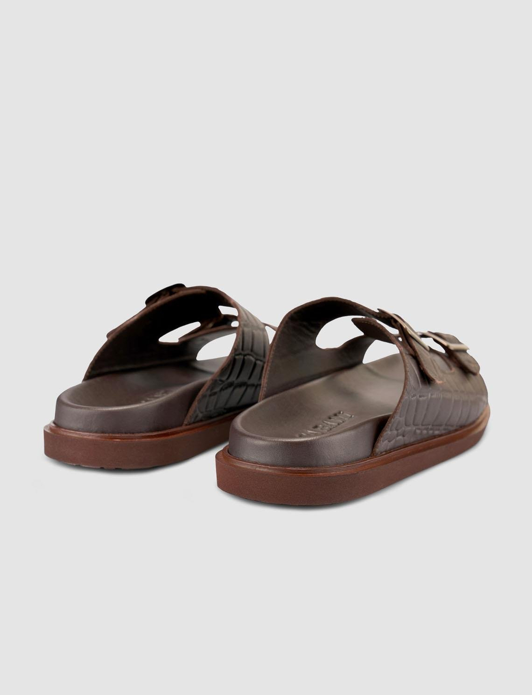 %100 Hakiki Deri Kahverengi Erkek Terlik