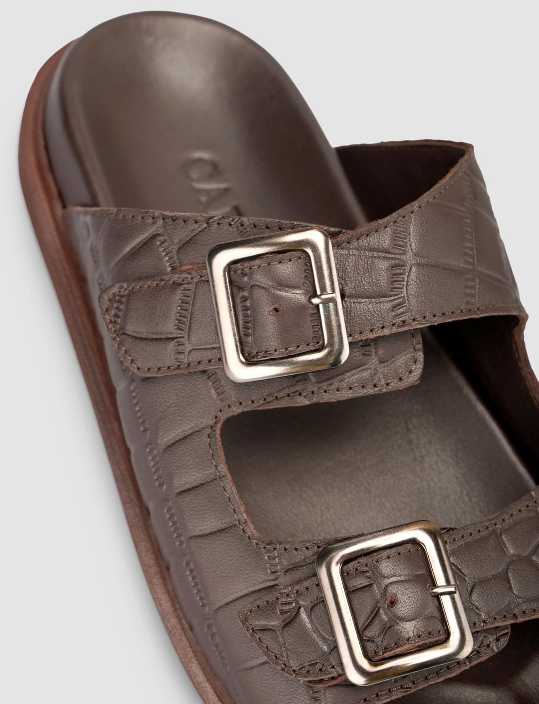 %100 Hakiki Deri Kahverengi Erkek Terlik