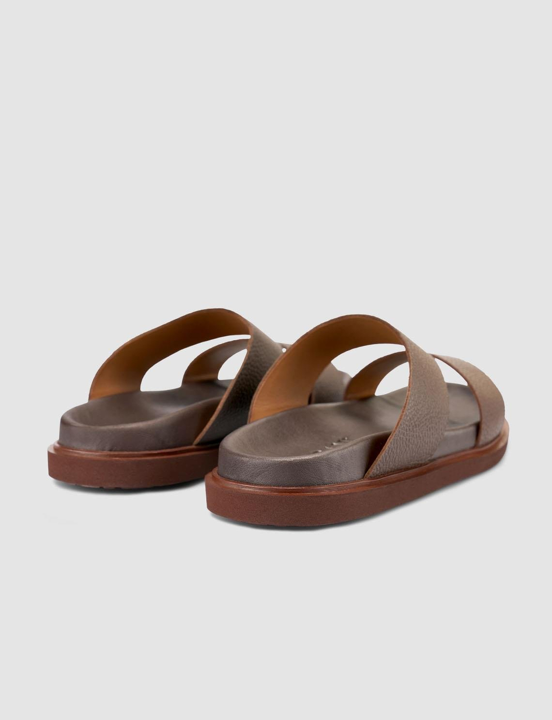 %100 Hakiki Deri Kahverengi Erkek Terlik